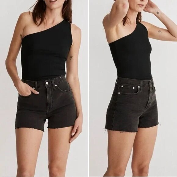 MADEWELL | High-Rise Black Denim Shorts | Women’s 28 - Picture 1 of 12